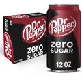 Dr Pepper Zero Sugar Soda, 12 fl oz Cans, 24-Pack
